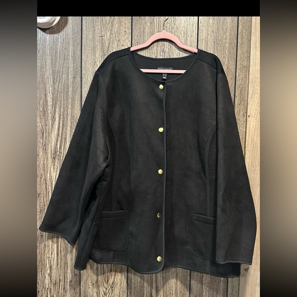 Susan Graver Jackets & Blazers - Susan Graver Weekend Bonded Faux Suede & Polar Fleece Jacket